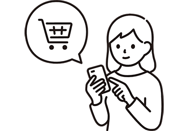 スマホを持つ女性のイラスト