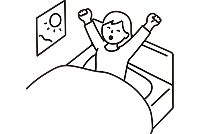 両手をあげて喜ぶ女性のイラスト