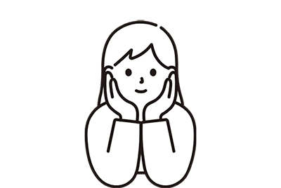 両手をあげて喜ぶ女性のイラスト